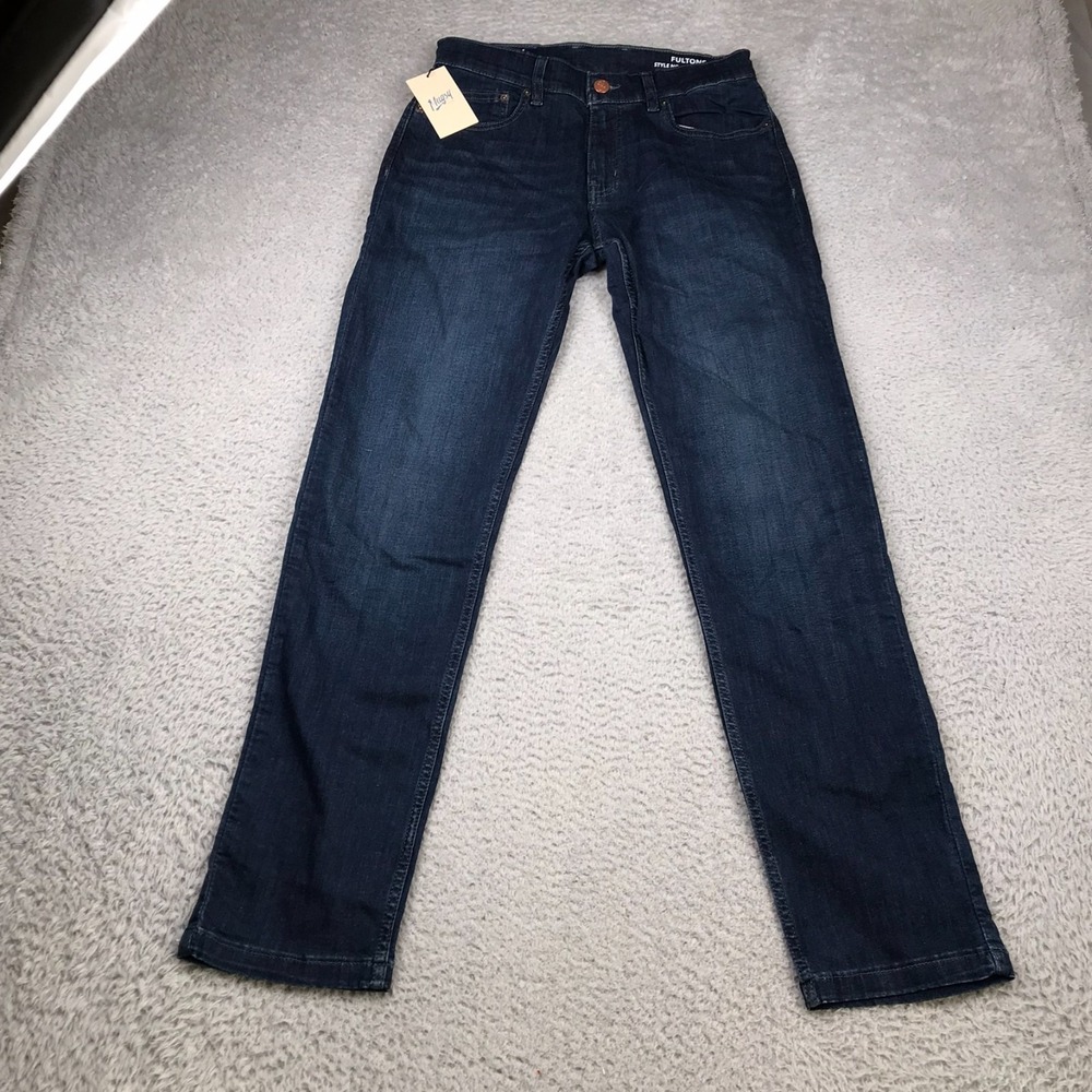 Mugsy Fultons Jeans Mens 30x32 Blue Dark Wash Straight Stretch FLX3NFU NEW NWT